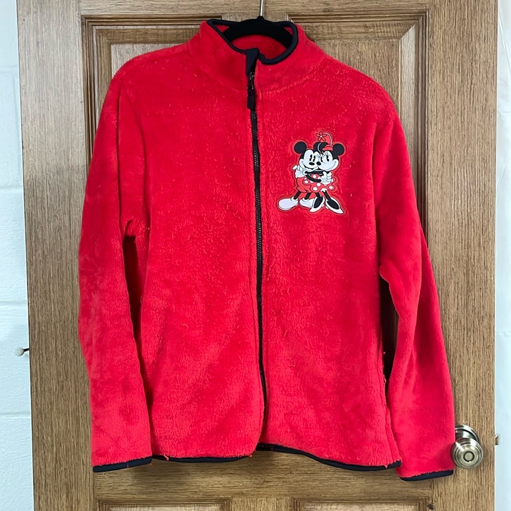 Red Disney Minnie and Mickey zip up fleece jacket for Women
